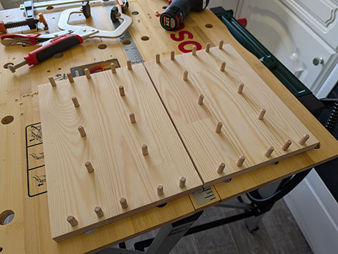Dowel holes transferred easily to the sides with the jig